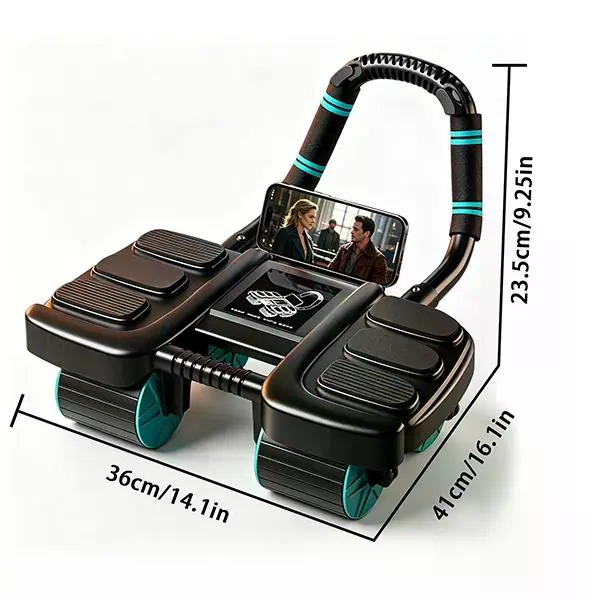 Ab Roller Wheel With Elbow Support - 4륜 리코일 복부 롤러(팔꿈치 지지대 포함)