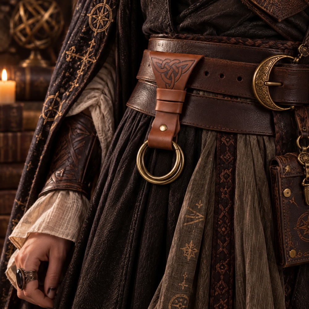 중세풍 PU 가죽 스커트, 빈티지 켈트 스타일, 이중  - Hiking 리뷰 및 가격